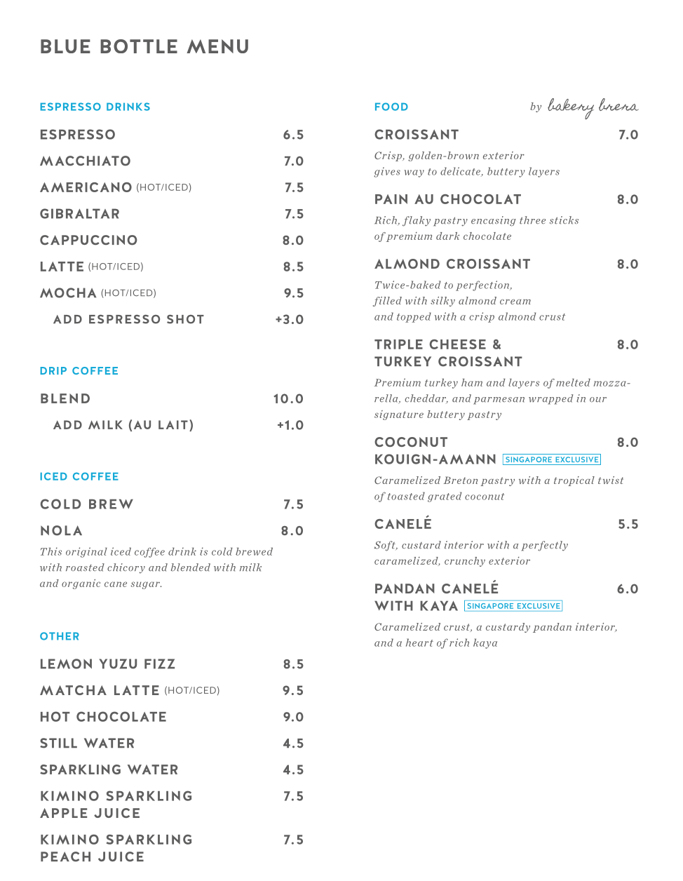 Blue Bottle Coffee Singapore LUMINE Raffles City 